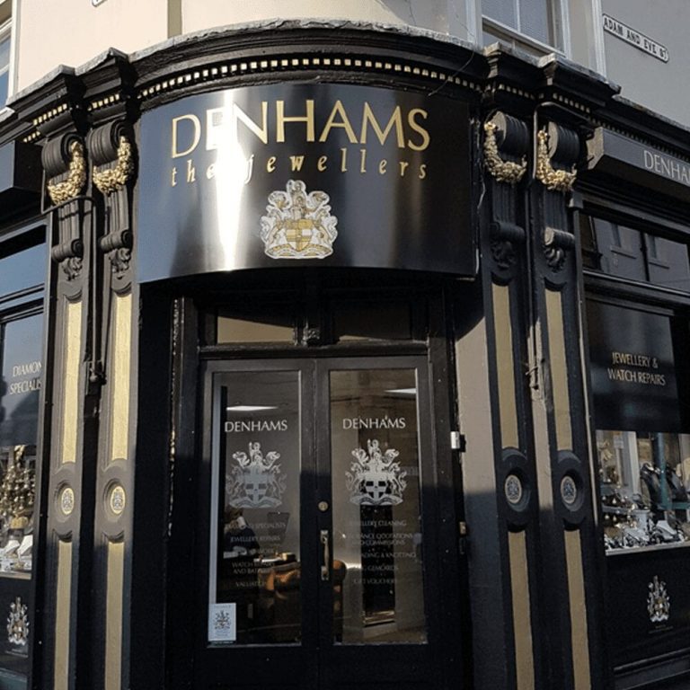 Denhams Jewellers shop front signage