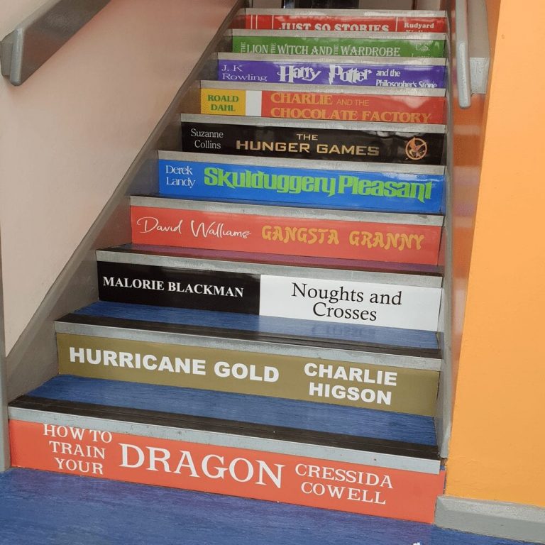Huxlow Science college stair graphics