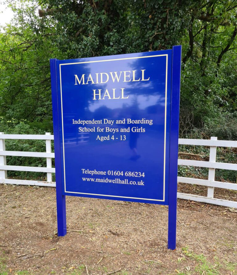 Maidwell Hall signage